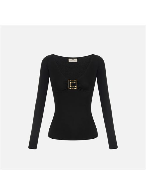 Maglia in jersey con logo gioiello ELISABETTA FRANCHI | MD00567E2/110